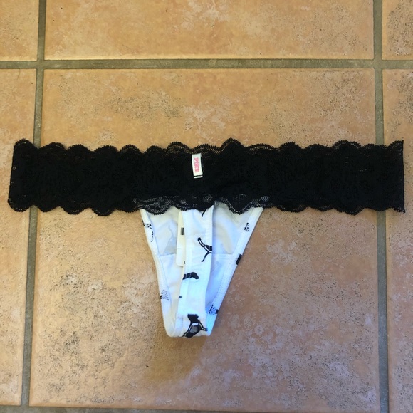 NWT VS PINK Skeleton Dog Thong SZ. S - Picture 2 of 4